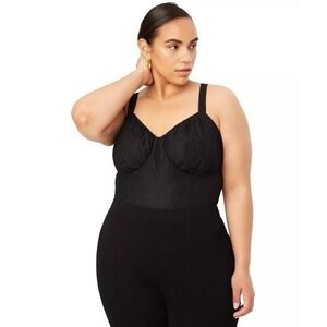 DANIELLE BERNSTEIN Trendy Plus Size Lace Bodysuit Warm Brown 18W